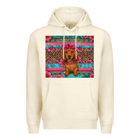 Sandshell dachshund puppy floral Premium Hoodie - Artiststas