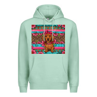 Seafoam dachshund puppy floral Premium Hoodie - Artiststas