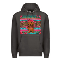 Smoke dachshund puppy floral Premium Hoodie - Artiststas