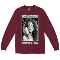 Burgundy vintage janis arts joplin Long Sleeve Tee - artisFamous