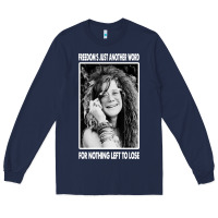 Navy vintage janis arts joplin Long Sleeve Tee - artisFamous