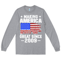 Heather Grey vintage making america great since 2009 Long Sleeve Tee - artisFamous