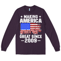 Plum vintage making america great since 2009 Long Sleeve Tee - artisFamous