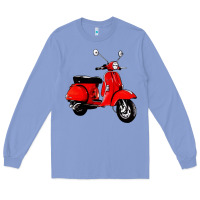 Colony Blue classic italian vespa scooter Long Sleeve Tee - artisFamous