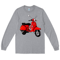 Heather Grey classic italian vespa scooter Long Sleeve Tee - artisFamous