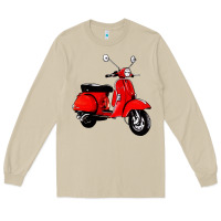Mushroom classic italian vespa scooter Long Sleeve Tee - artisFamous