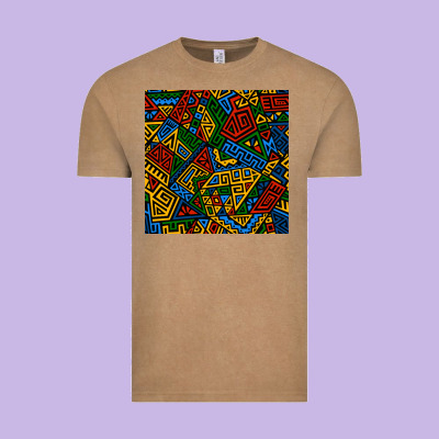African Geometric Seamless Pattern Vintage Tee Designed By Bundleandbundleshop