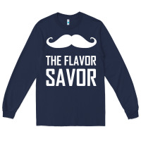 Navy mustache the flavor savor Long Sleeve Tee - artisFamous