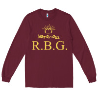 Burgundy rbg ruth bader ginsburg Long Sleeve Tee - artisFamous