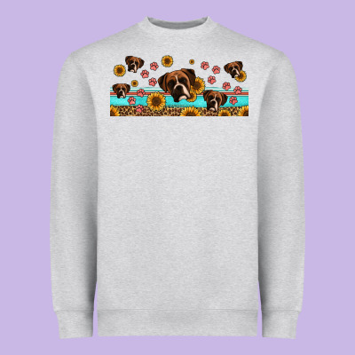 Western Boxer Dogs Heavyweight Sweatshirt Designed By Jasminsmagicworld