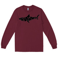 Burgundy shark week Long Sleeve Tee - artisFamous