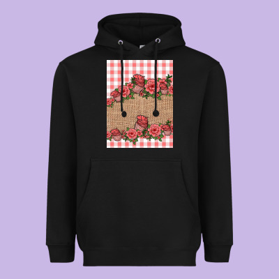 Valentines Day Burlap Background Heavyweight Hoodie Designed By Jasminsmagicworld