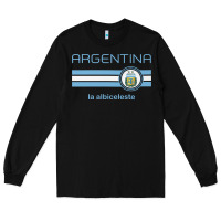 Black soccer argentina jersey argentinian football la albiceleste Long Sleeve Tee - artisFamous