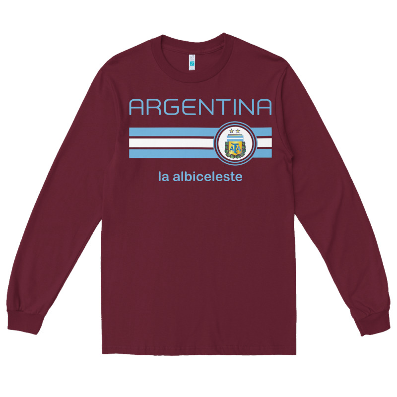 Soccer Argentina Jersey Argentinian Football La Albiceleste Long Sleeve Tee by artisFamous | Teevron