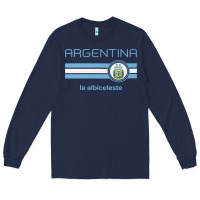 Navy soccer argentina jersey argentinian football la albiceleste Long Sleeve Tee - artisFamous