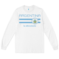 White soccer argentina jersey argentinian football la albiceleste Long Sleeve Tee - artisFamous