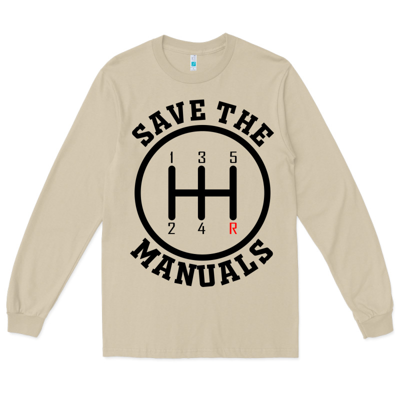 Save The Manuals (black) Long Sleeve Tee by artisFamous | Teevron