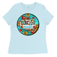 Baby Blue teacher mode earrings Ladies Tee - BundleAndBundleShop