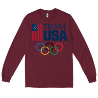 Burgundy usa team Long Sleeve Tee - artisFamous