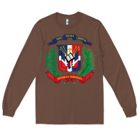 Chestnut dominican republic flag national emblem republica dominicana t shirt Long Sleeve Tee - artisFamous