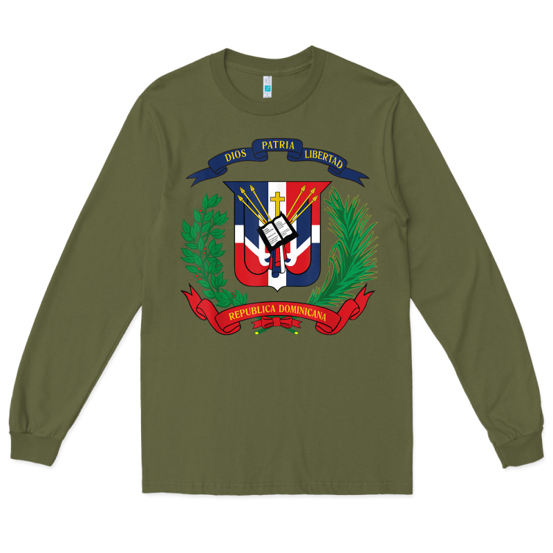 Dominican Republic Flag National Emblem Republica Dominicana T Shirt Long Sleeve Tee by artisFamous | Teevron