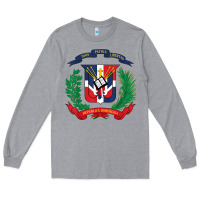 Heather Grey dominican republic flag national emblem republica dominicana t shirt Long Sleeve Tee - artisFamous