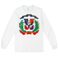 White dominican republic flag national emblem republica dominicana t shirt Long Sleeve Tee - artisFamous