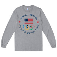 Heather Grey Olympic Rings Long Sleeve Tee - artisFamous