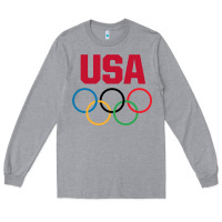 Heather Grey Olympic Rings Long Sleeve Tee - artisFamous