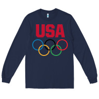 Navy Olympic Rings Long Sleeve Tee - artisFamous