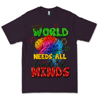 Plum The world needs all kinds of minds Premium Tee - FaDigitalArtStudio