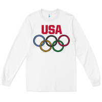 White Olympic Rings Long Sleeve Tee - artisFamous