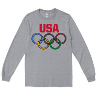 Heather Grey Olympic Rings Long Sleeve Tee - artisFamous