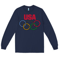 Navy Olympic Rings Long Sleeve Tee - artisFamous