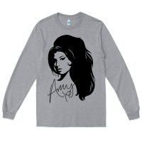 Heather Grey Amy Winehouse Long Sleeve Tee - artisFamous