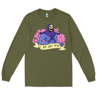 Army Green Vintage Skeletor ı am not nice Long Sleeve Tee - artisFamous
