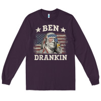 Plum Ben Drankin 4th of July Patriotic Funny T-Shirt Long Sleeve Tee - artisFamous