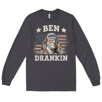 Smoke Ben Drankin 4th of July Patriotic Funny T-Shirt Long Sleeve Tee - artisFamous