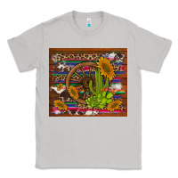 Moon Dust cactus and sunflowers with old wheel serape leopard cowhide background Classic Tee - Artiststas