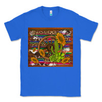 True Royal cactus and sunflowers with old wheel serape leopard cowhide background Classic Tee - Artiststas