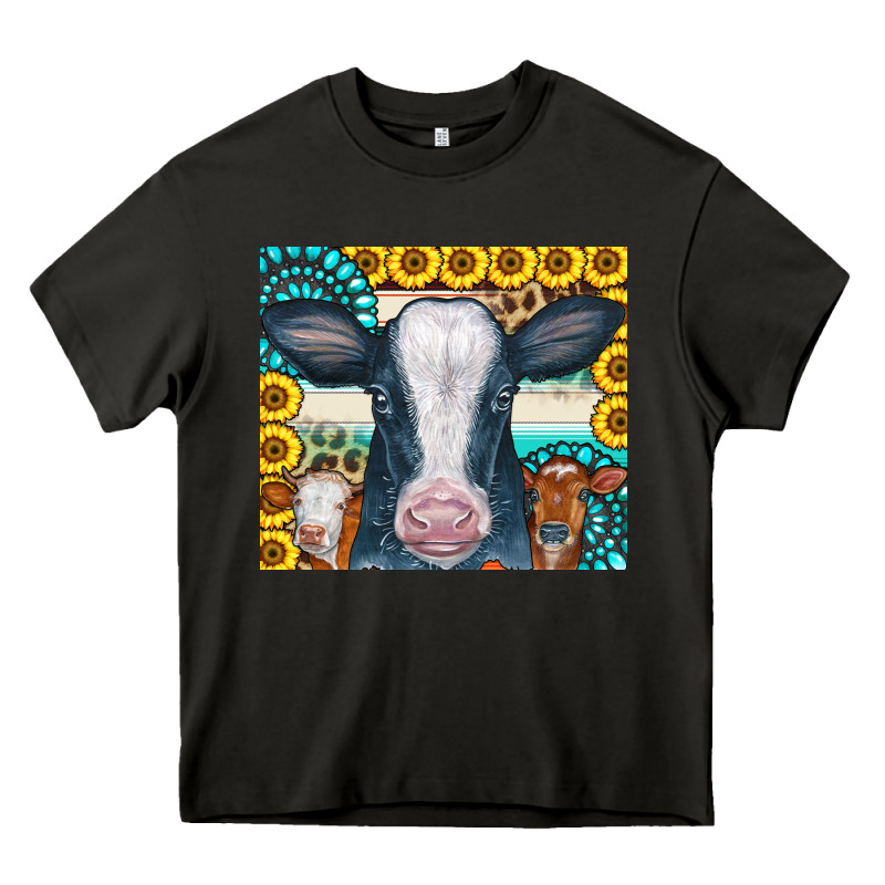 Cows Gemstone Sunflowers Tumbler Heavy Core Tee by CowCowDesign | Teevron