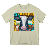 Mossy Cows Gemstone Sunflowers Tumbler Heavy Core Tee - CowCowDesign