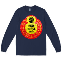 Navy red horse Long Sleeve Tee - artisFamous