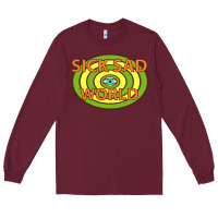 Burgundy sick sad world Long Sleeve Tee - artisFamous