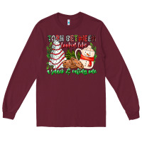 Burgundy Torn Between Looking Like A Snack Eating One Long Sleeve Tee - CowhideDigitalArt