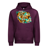 Mauve Wine Leopard Sunflower Cowhide Glitter Heart Urban Hoodie - Jasminsmagicworld