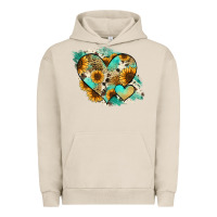Pigment French Oak Leopard Sunflower Cowhide Glitter Heart Urban Hoodie - Jasminsmagicworld