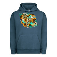 Pigment Midnight Navy Leopard Sunflower Cowhide Glitter Heart Urban Hoodie - Jasminsmagicworld