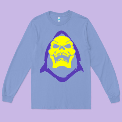 Skeletor Retro Long Sleeve Tee Designed By Artisfamous