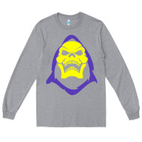 Heather Grey skeletor retro Long Sleeve Tee - artisFamous